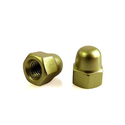 Gold Hexagon Domed Cap Nut With Zinc Plating And ISO9001 Certification