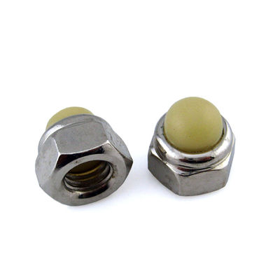 Polished Finish Nylon Insert Hex Domed Cap Nuts With Nickel Plated Coating