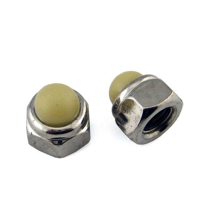 Polished Finish Nylon Insert Hex Domed Cap Nuts With Nickel Plated Coating