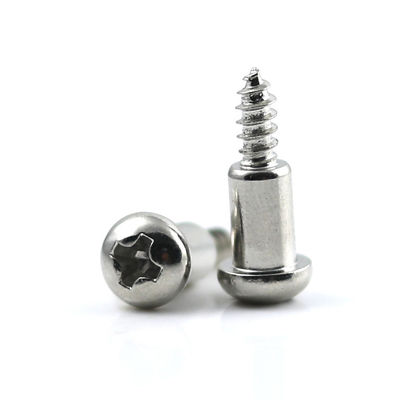 Metric Custom M3 Nickel Plated Cross Round Head Tapping Thread Step Shoulder Screw