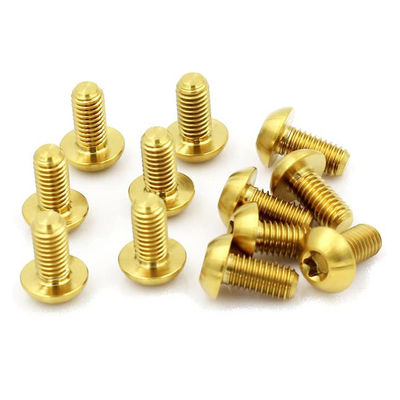 Customized Rainbow Anodized Titanium Alloy Hexagon Flange Head Bolt Screw for Bicycle