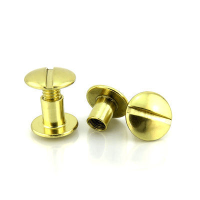 HEX Head Style Solid Brass Flat Head Chicago Screw Rivets for Leather Craft Versatile