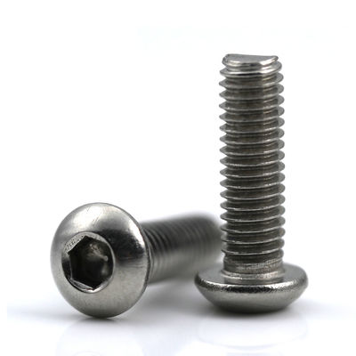 1mm-500mm ISO7380 Full Thread 18-8 Stainless Steel Bright Finish Button Head Socket Cap Screw RoHs Certified
