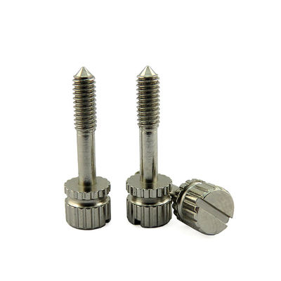 Custom Length M3 Stainless Steel Slotted Knurled Head Captive Thumb Screw