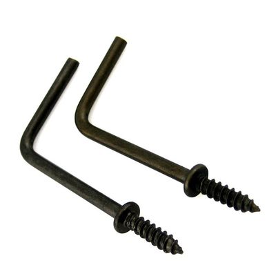 Stainless Steel L Type Screw Hook Black Oxide for Cabinet Connection