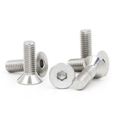 Stainless Steel 304 Hex Flat Head Socket Screws With ZINC PLATED Finish
