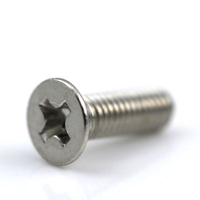 Cross Recessed Stainless Flat Head Screw Countersunk Head 120 Degree Plain Finish
