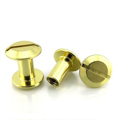 Antique Brass Leather Belt Screw Rivets Flat Head Replaceable Customized