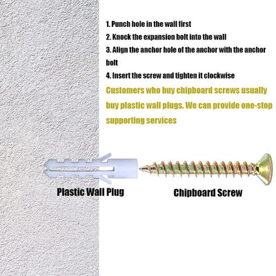 Furniture Steel Chipboard Screw Pozi Drive Countersunk Flat Head Yellow Zinc Plated 16mm-180mm