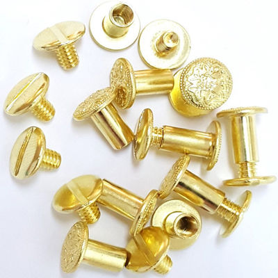 Custom Metal Stainless Steel Brass Titanium Binding Screw for Leather RoHs Certified