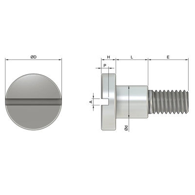 Metric M3 4mm x 6mm Stainless Steel Slotted Pan Head Step Shoulder Screws for Custom