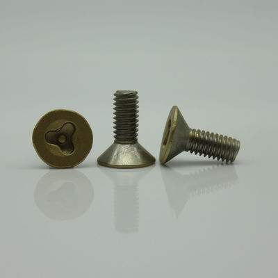 M4*11 Golden Paint Triangle Security Screw With Truss Head And RoHs Certificate