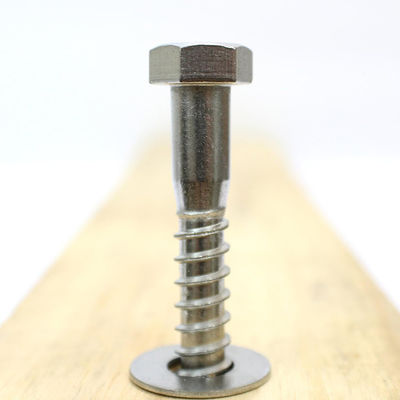 SS316 M12 Stainless Steel Hex Head Coach Screw With Self tapping Thread