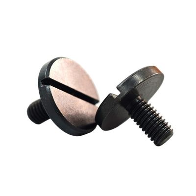 Length 15mm Stainless Steel Slot Head Screws With Black Zinc Coating