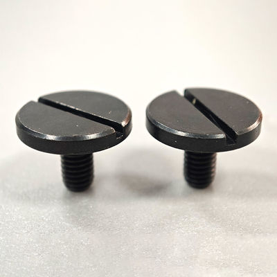 Length 15mm Stainless Steel Slot Head Screws With Black Zinc Coating