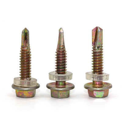 Hex Washer Head Self Drilling Drywall Screws With Color Zinc Roofing