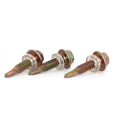 Hex Washer Head Self Drilling Drywall Screws With Color Zinc Roofing