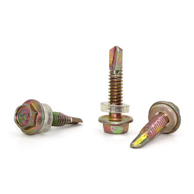 Hex Washer Head Self Drilling Drywall Screws With Color Zinc Roofing