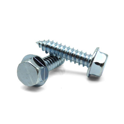 Zinc Plated Hex Head Self Tapping Screw Customized Self Drilling Wood Screws