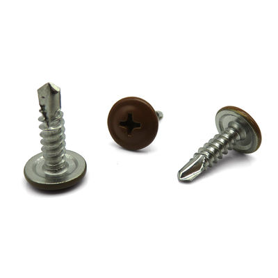 Phillip Large Flat Head Self Tapping Screws Brown Painted Self Threading Screws