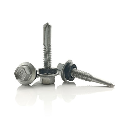Steel Hex EPDM Rubber Washer Head Self Tapping Screw Corrosion Resistant
