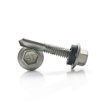 Steel Hex EPDM Rubber Washer Head Self Tapping Screw Corrosion Resistant