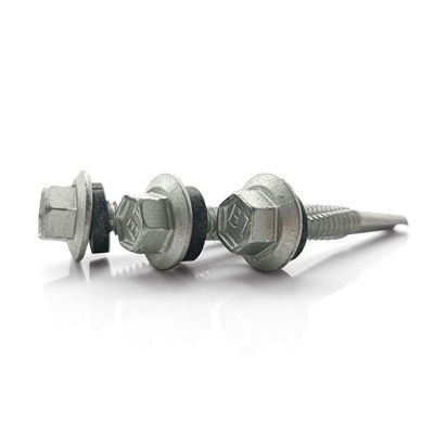 Steel Hex EPDM Rubber Washer Head Self Tapping Screw Corrosion Resistant