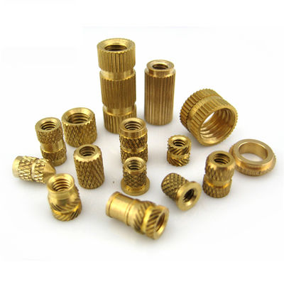 Knurled Metal Brass Threaded Insert Nut Customized Design For Plastic Heavy Industry