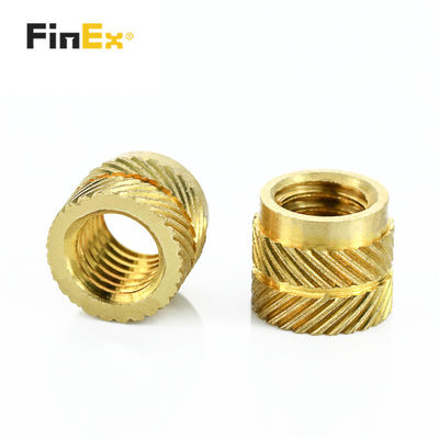 Knurled Metal Brass Threaded Insert Nut Customized Design For Plastic Heavy Industry