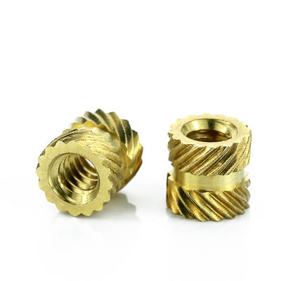 Brass Knurled Threaded Insert Nut Wear Resistant With Customized Finish