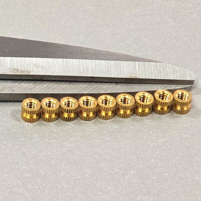 Double Straight Knurled Brass Threaded Insert High Accuracy Brass Screw Inserts