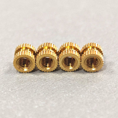 Double Straight Knurled Brass Threaded Insert High Accuracy Brass Screw Inserts