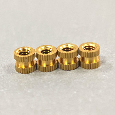 Double Straight Knurled Brass Threaded Insert High Accuracy Brass Screw Inserts