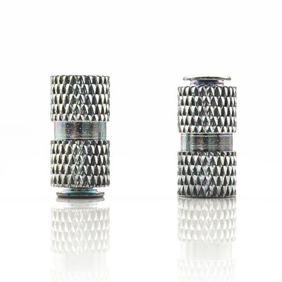 White Zinc Plated Knurled Threaded Insert High Precision For Plastics