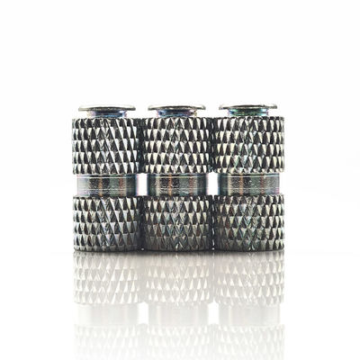 White Zinc Plated Knurled Threaded Insert High Precision For Plastics