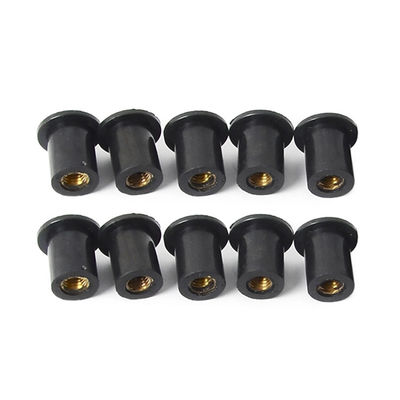 Long Rubber Well Nut with Nickel Plated Zinc Plated Passivation Surface Treatment , M5 Motorcycle Rubber Well Nuts