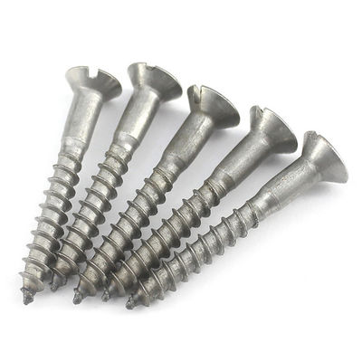 304 Stainless Steel Slotted Countersunk Head Wood Screws For Furniture Assembly