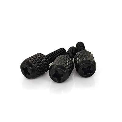 Industrial Black Zinc Plated Diamond Knurled Thumb Screw with Pan Head