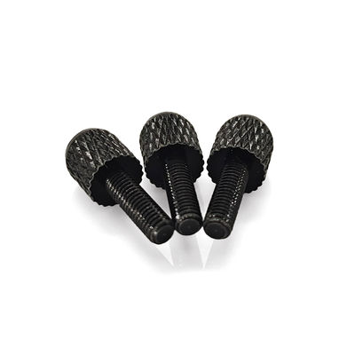 Industrial Black Zinc Plated Diamond Knurled Thumb Screw with Pan Head