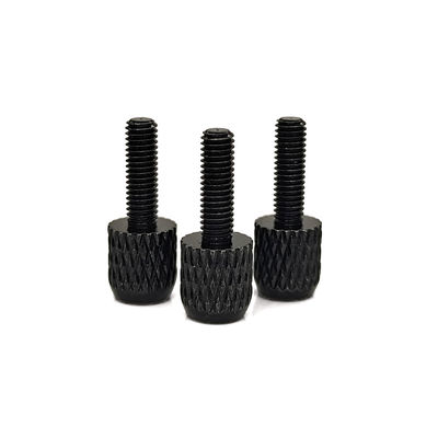 Industrial Black Zinc Plated Diamond Knurled Thumb Screw with Pan Head