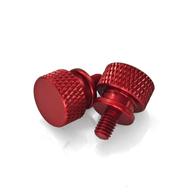 Red Anodized Aluminum Thumb Screw – High-Collar Design for PCB Heat Sink Mounting (M3-M5)