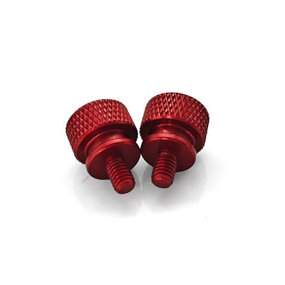 Red Anodized Aluminum Thumb Screw – High-Collar Design for PCB Heat Sink Mounting (M3-M5)