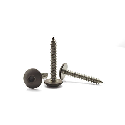 Brown Baked Enamel Dome Head Self-Tapping Screw – Hex Socket & Carbon Steel for Wooden Furniture