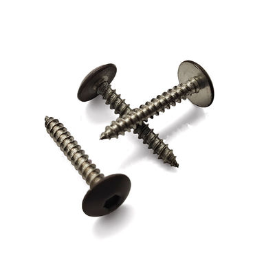 Brown Baked Enamel Dome Head Self-Tapping Screw – Hex Socket & Carbon Steel for Wooden Furniture