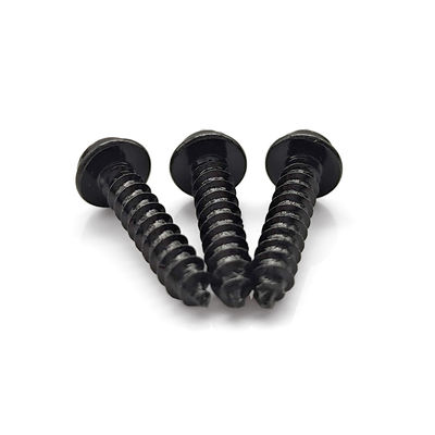 Black Zinc Plated Round Head Self-Tapper – Phillips Drive with Integrated Washer for Sheet Metal Assembly