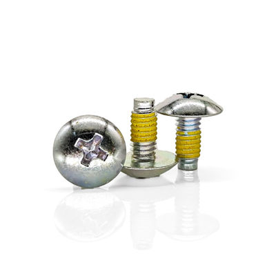 Yellow Nylon Patch Dome Head Phillips Screw – Dog Point Tail & Carbon Steel