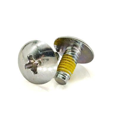 Yellow Nylon Patch Dome Head Phillips Screw – Dog Point Tail & Carbon Steel