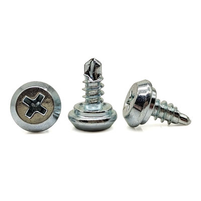 Zinc Plated Countersunk Flat Head Self-Drilling Screw Stepped Collar & Winged Tip