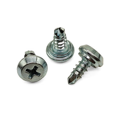 Zinc Plated Countersunk Flat Head Self-Drilling Screw Stepped Collar & Winged Tip
