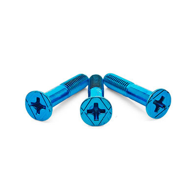 Cobalt Blue PVD Coated Countersunk Phillips Screw Partial Thread & 316L Stainless